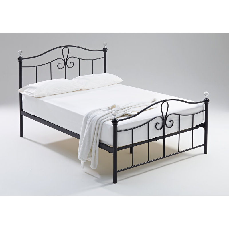 Metal Bed, Double (4'6), Black Gloss