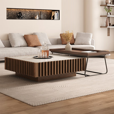 Table basse carrée en pierre supercristalline