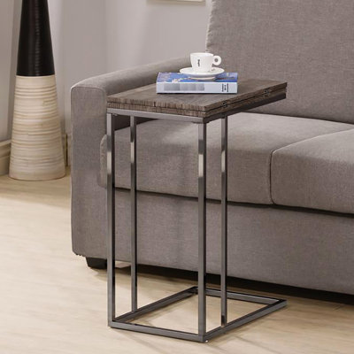 Table à collation de style industriel avec nickel noir - gris et aspect extensible