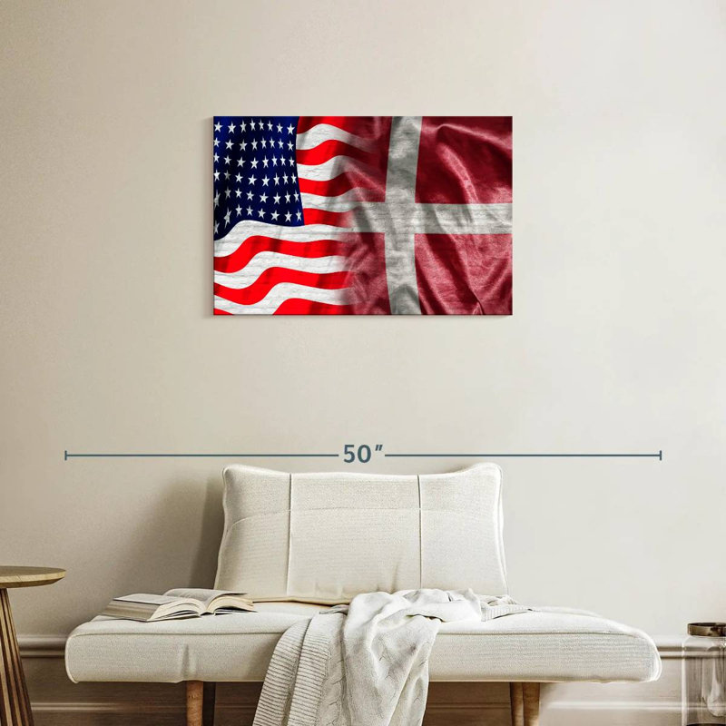Borges USA And Denmark Flags, 20" H x 30" W