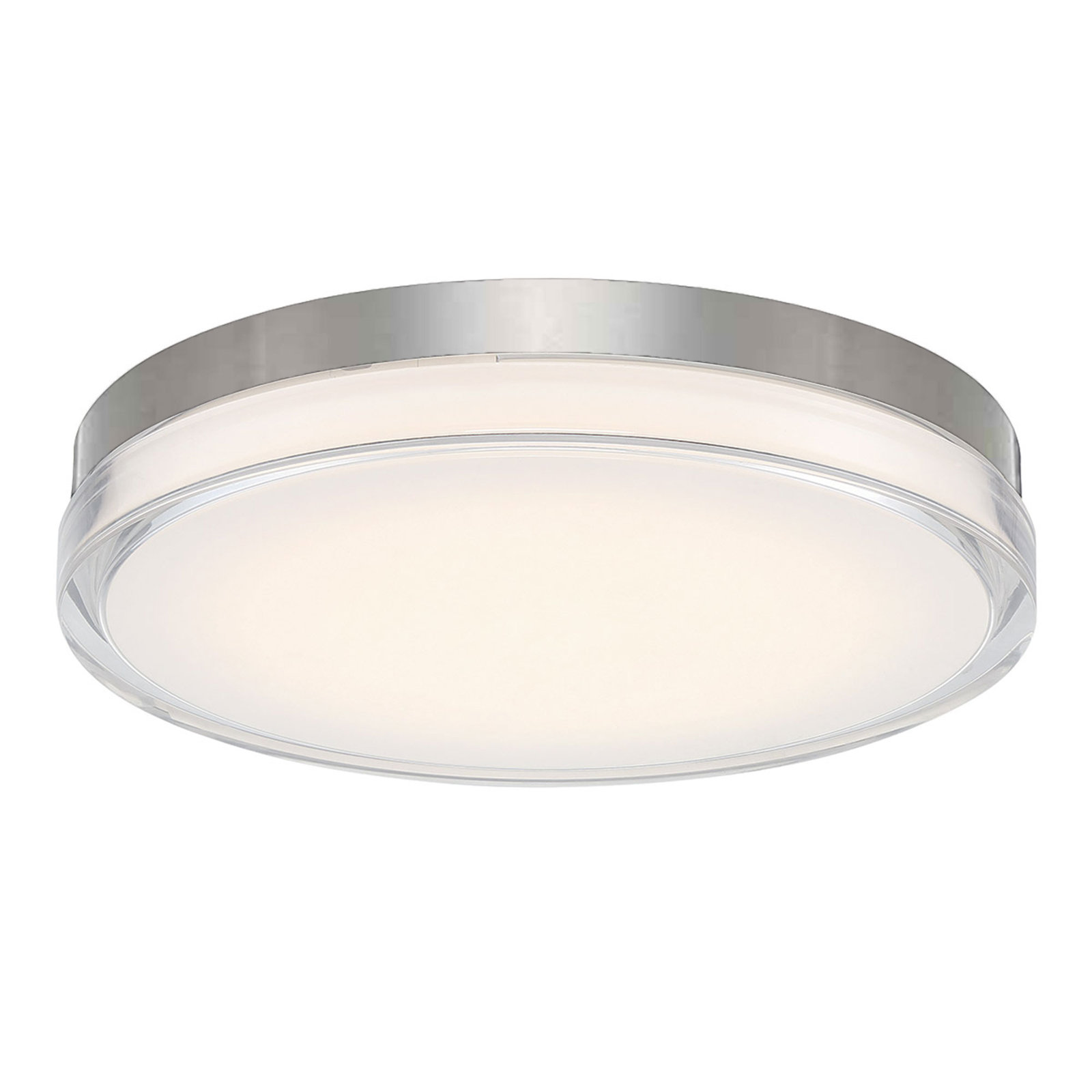 Pi Single Light Flush Mount, Stainless Steel, 2.5" H x 15" W x 15" D, 3000K