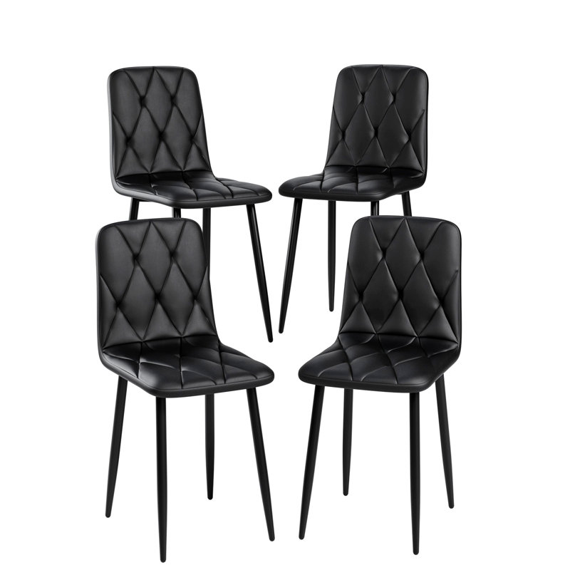Ensemble de 4 chaises de salle à manger, chaises de cuisine modernes, chaise rembourrée avec pieds en métal