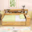 Lit de jour en bois avec tablettes, lit gigogne et bureau-787355190-787355191