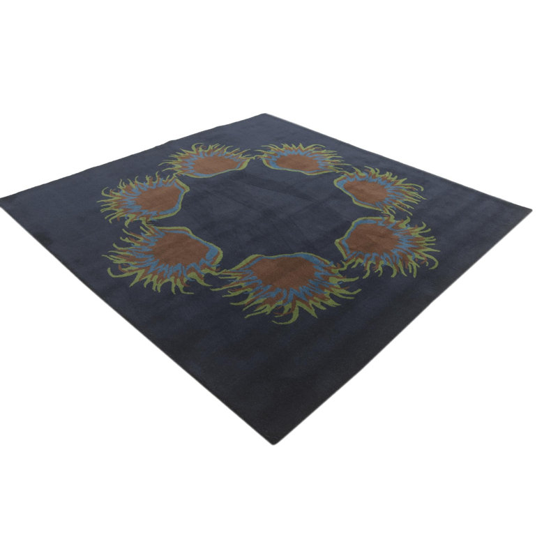Tapis carré bleu marine Otto