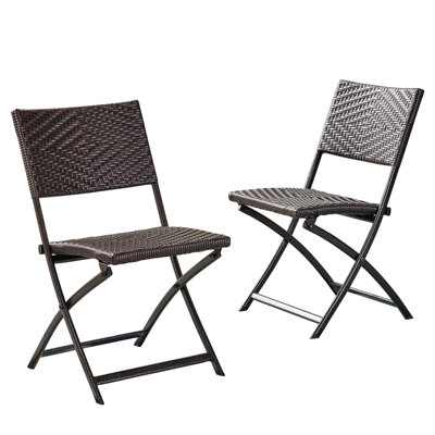 Brown Multi - Tone Pe And Iron Folding Chair For Garden Pool Area, Protected, 230 Lb Load Capacity, 22.39 In Width Foldable Patio Dining With Protection, Weight 18 Depth, Width, 32.89 Height, Ideal