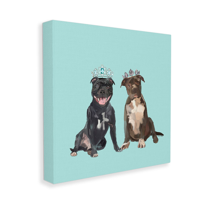 «Royal Pit Bulls With Crowns» par Amelia Noyes sur, H 24 po x l 24 po