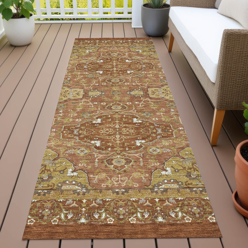 Tapis intérieur / extérieur lavable à la machine Chantille ACN2854 Global, Paprika, Tapis de couloir 2 pi 3 po x 7 pi 6 po