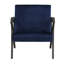 Fauteuil d'appoint en velours bleu marine, fabrication en bois massif, 25,37 po Largeur de l'emballage, finition gris antique, revêtement de 30 po de largeur, rétro moderne