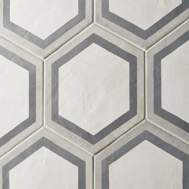 Dash Deco 8,5 po. X 9,84 po. Carrelage mural en porcelaine hexagonale mat (12,66 pieds carrés / caisse)