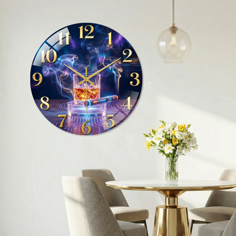 Horloge murale Whiskey Smoke, 40x40cm(15.7x15.7inch)