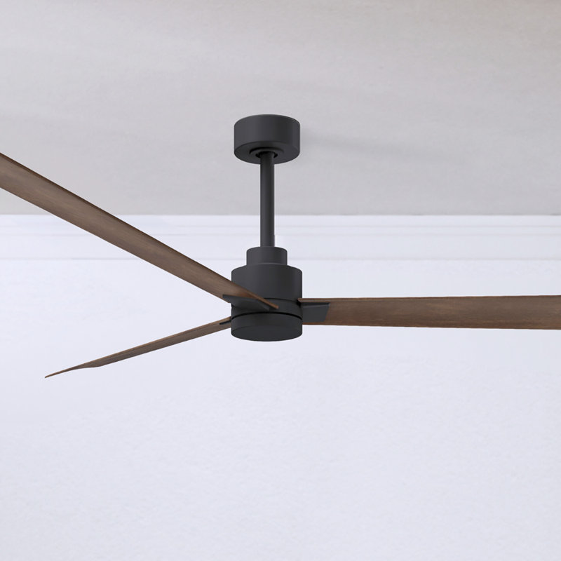 Ventilateur de plafond Alessandra 72, Noir mat, Noyer
