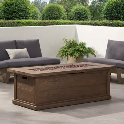 Foyer d'extérieur 56 po au propane 56 000 BTU, motif de bois brun 56 po (couvercle non inclus)