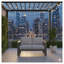 Causeuse de terrasse 52 po toutes saisons en métal avec coussins gris épais et structure grise-1004455328