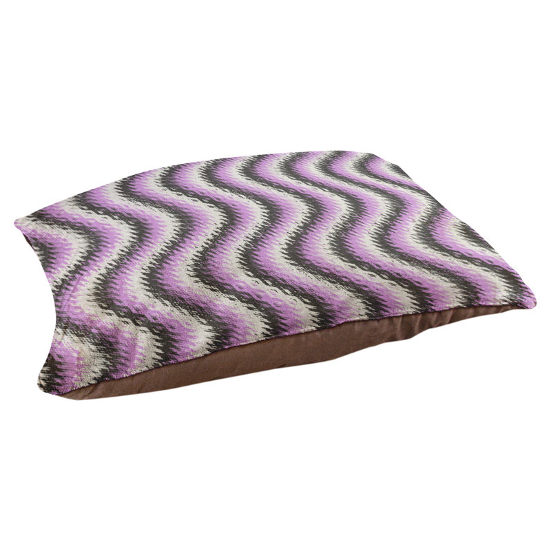 Oreiller pour chien à rayures ondulées pastel Campion, Rose foncé / noir, Grand (l 42,5 po x P 32,5 po x H 14 po)