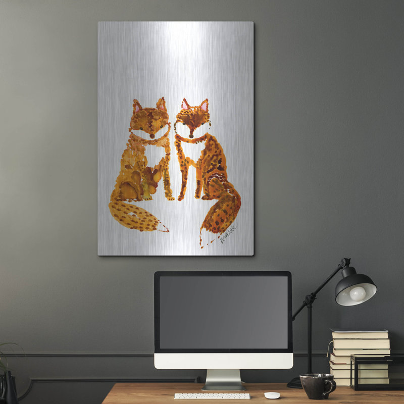 «Two Baby Foxes» par Wyanne, H 36 po x l 24 po