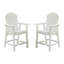 Chaise de bar avec accoudoirs, ensemble de 2 chaises de patio, blanc