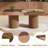 78.7" Large Farmhouse Kitchen Dinning Table Set Double Robust Pedestal-275532484-274771470-274771471