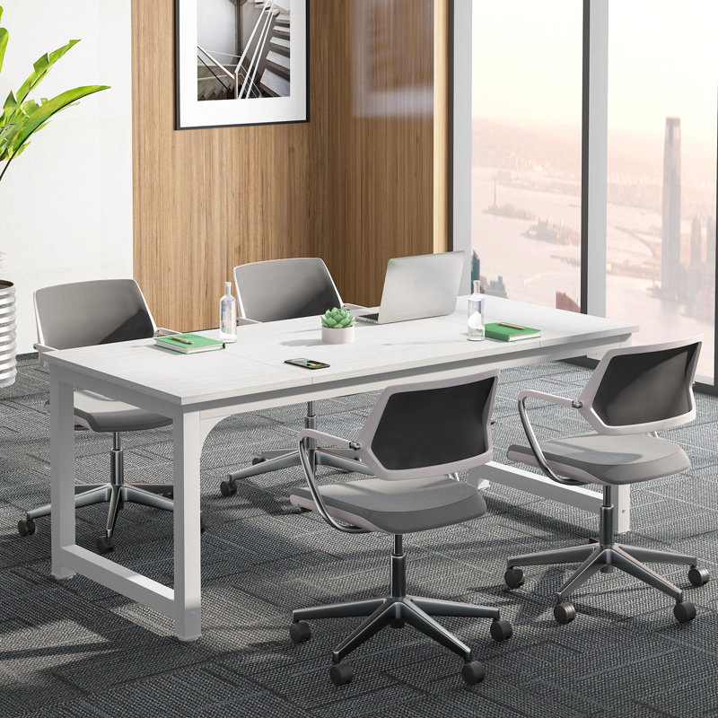 180cm Rectangle Conference Table, White, White