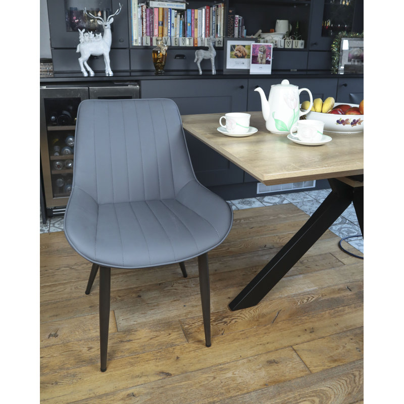 Grey Retro Bucket Style Dining Chair 