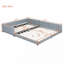 Lit plateforme tapissier grand et simple TG, lit mère et enfant, similicuir-98003752