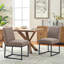 Chaises de salle à manger rembourrées en polyester avec cadre en fer (ensemble de 2)-1059753931