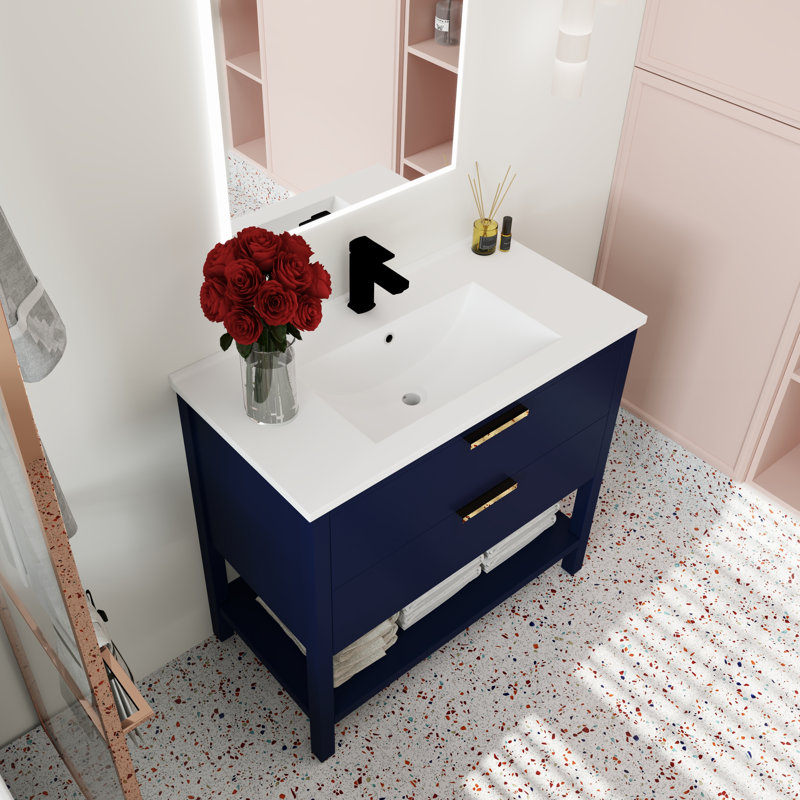 Ensemble de meuble-lavabo simple 36 po, Bleu marine