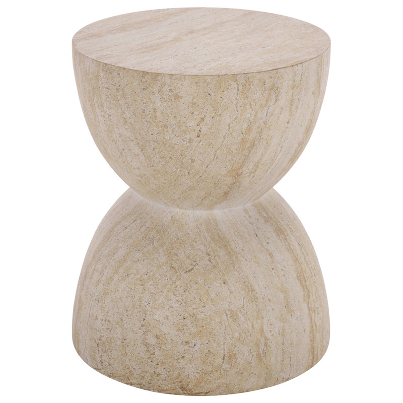 Aurielle Hourglass Accent Table, Travertine