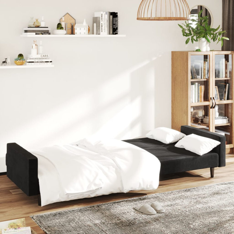 Sharde 86.6'' Velvet Sofa, Black Velvet