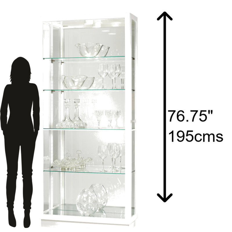 Jayden Lighted Curio Cabinet, Gloss White