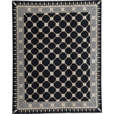 Hand-Knotted High-Quality Black and Beige Area Rug