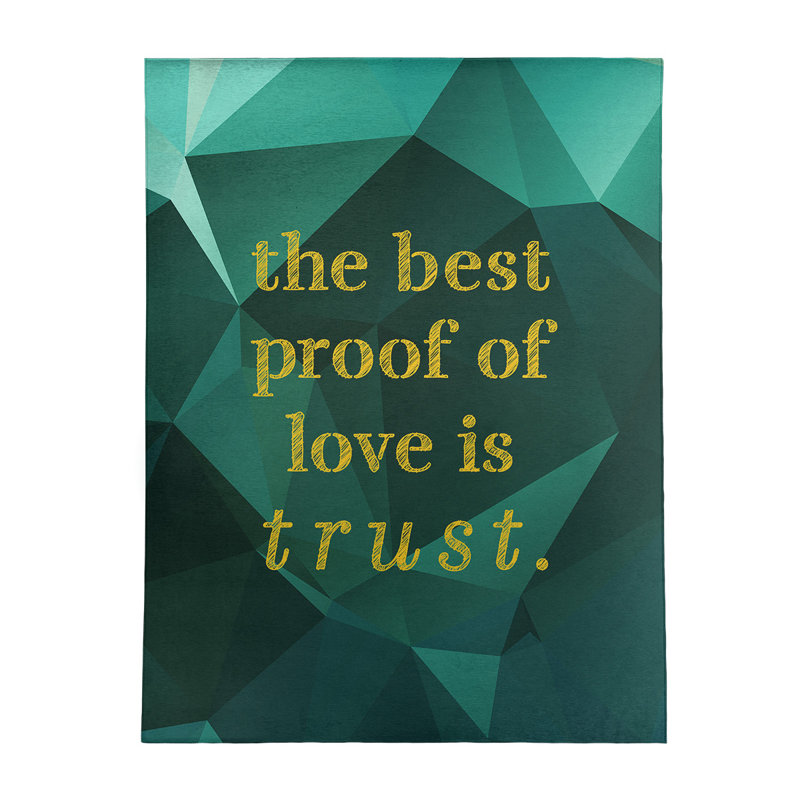 Tapis en simili-gemme love & trust quote, Rectangle 9 pi x 12 pi