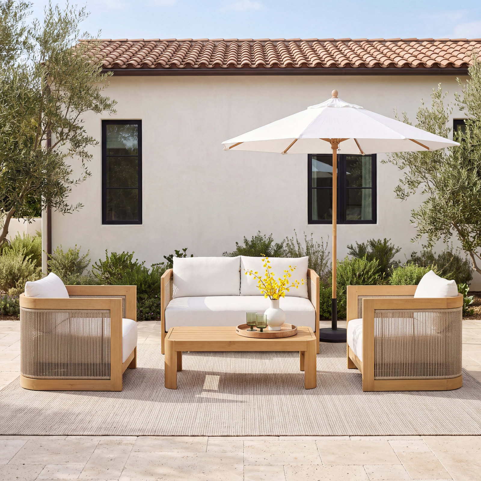 Fontaine 52" Eucalyptus Patio Sofa