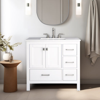 Philant 36" Bathroom Vanity with White Quartz Top