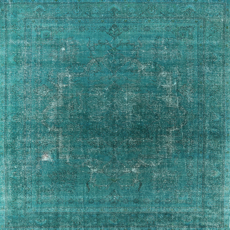 Tapis vert de style oriental, Carré de 3 pi