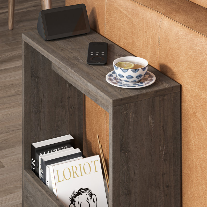 Frame End Table with Storage, Dark Coffee
