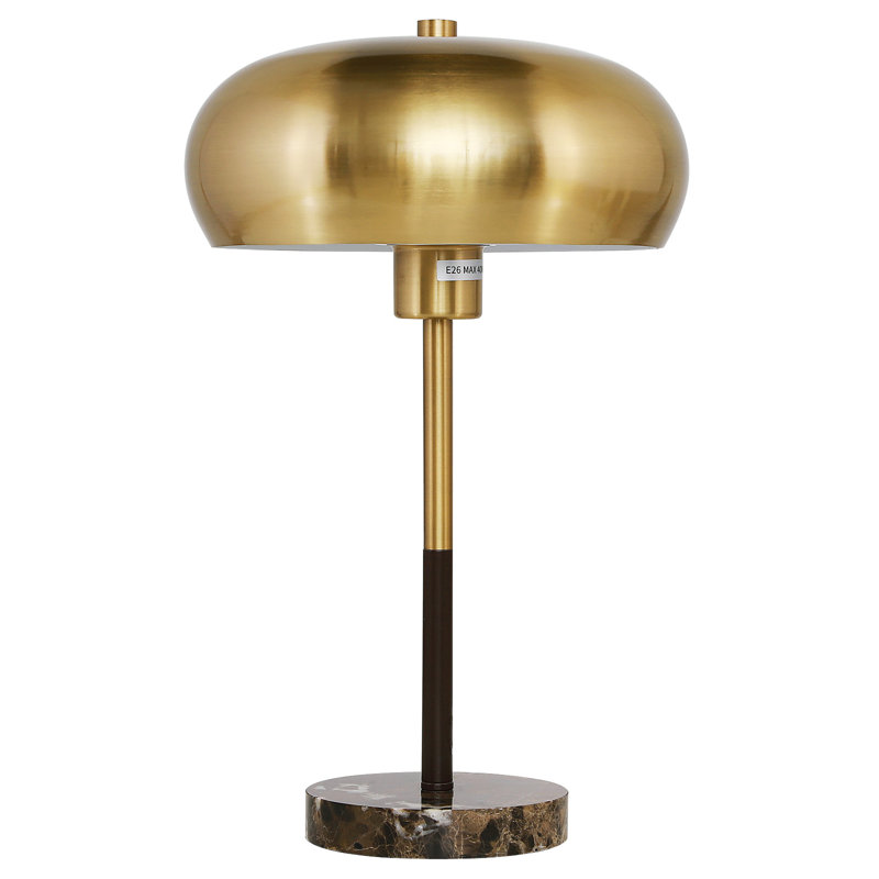 16‘’ H Metal Lampshade With Marble Base Table Lamp (Including Bulb)