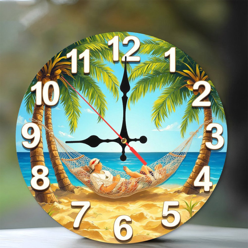 Horloge murale de plage hamac relaxant