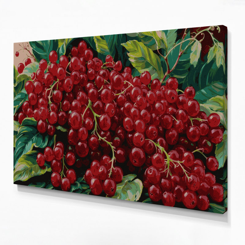 Art mural sur toile fruitier groseille, H 11 po x l 14 po