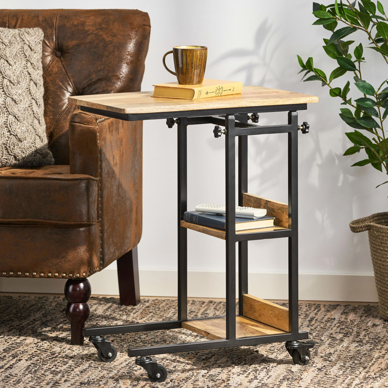 Table de bout avec finition élégante en bois de manguier faite à la main de qualité et design