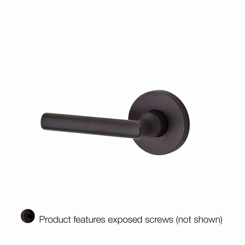 Tube Single Dummy Door Lever with Contemporary Round Rosette, Left, Venetian Bronze