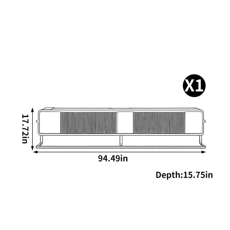 Meuble télé luxueux de style italien, 94.49"