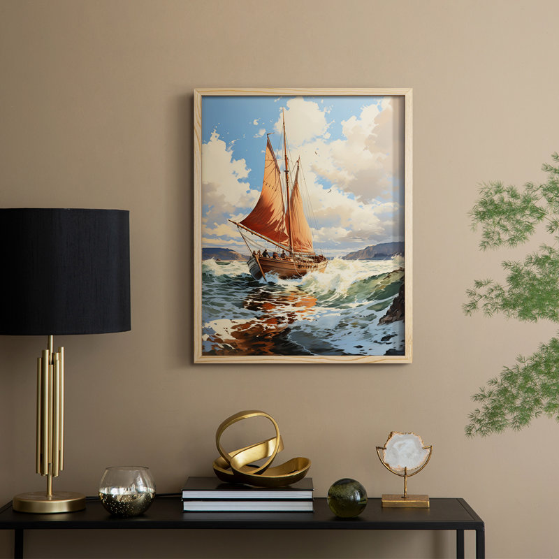 NAUTICAL Series CCCCXVI, reproduction encadrée - bois massif, H 15 po x l 12 po