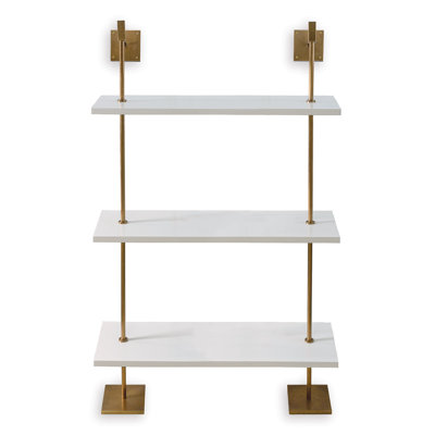 Marais White/Brass 36" Wide Shelf