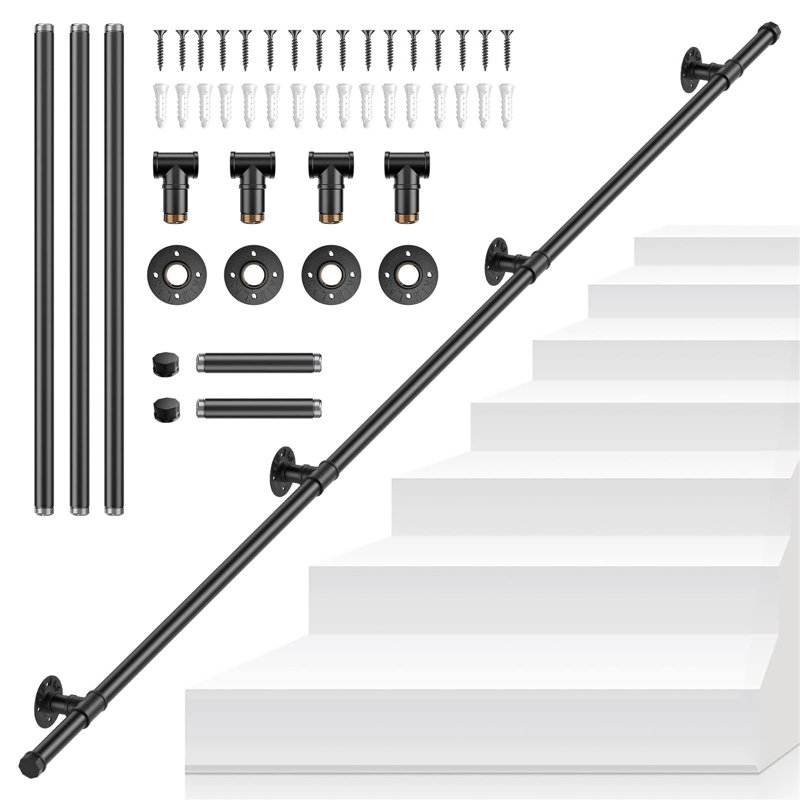 3M Metal Stair Handrail Indoor And Outdoor Wall Mounted Non-Slip Steel Pipe Handrail Towel Rack