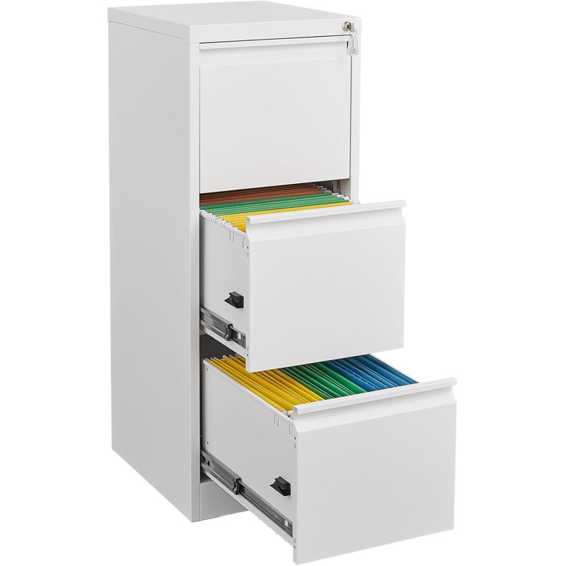 37cm Wide File Cabinet, White