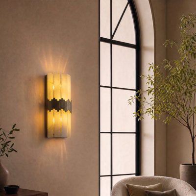 2 - Light Natural Alabaster Wall Sconce