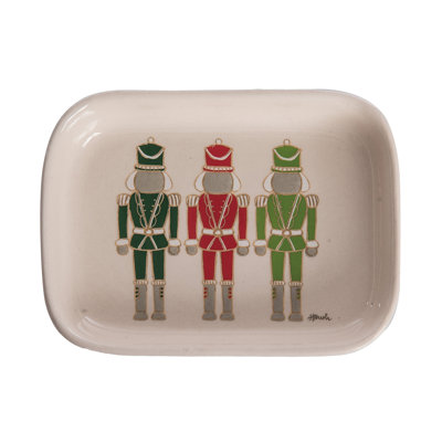 Ceramic Nutcracker Mini Dish Set - Colorful Serving Trays for Christmas Tabletop Decor - Perfect for Indoor Use, Gift Giving, and Hostess Gifts - Festive Multicolor Design for Holiday Celebrations