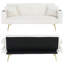 Canapé-lit convertible en velours avec 2 coussins et porte-gobelets Corduroy-130165163