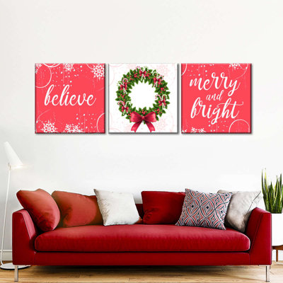 Enseigne de Noël joyeuse et lumineuse 3 pièces