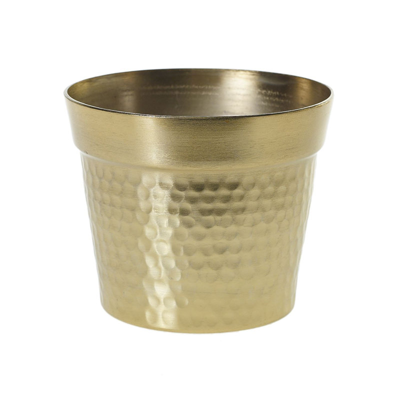 Sebi Handmade Metal Pot Planter, 4.25" H x 5" W x 5" D